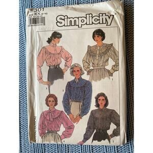 Simplicity 8301 pattern Blouse button down country size 8-14